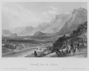 Grenoble, desde la Fortaleza (grabado)