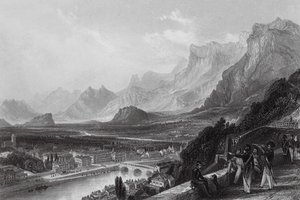 Grenoble, desde la Fortaleza (grabado) de Thomas (after) Allom