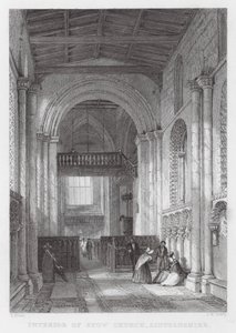 Interior de la Iglesia de Stow, Lincolnshire (grabado) de Thomas (after) Allom