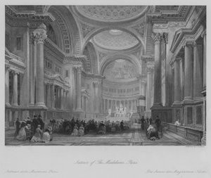 Interior de la Madeleine, París (grabado) de Thomas (after) Allom