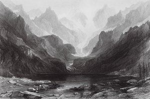 Lac de Gaube, Pirineos (grabado) de Thomas (after) Allom