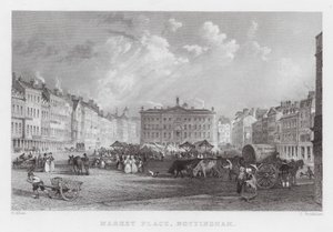 Plaza del Mercado, Nottingham de Thomas (after) Allom