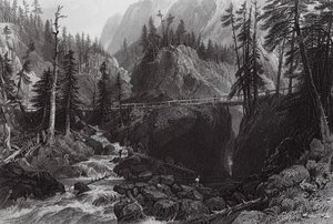 Puente de España, Altos Pirineos (grabado) de Thomas (after) Allom