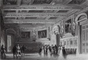 Salón de Luis XIII, Fontainebleau (grabado) de Thomas (after) Allom