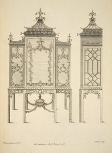 Diseño para una vitrina de porcelana, pub. 1753 (grabado)