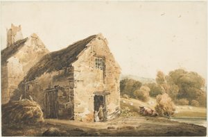 Cabañas cerca de Newcastle Upon Tyne, después de 1800 de Thomas (after) Girtin