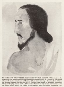 Retrato de Jesucristo de las Catacumbas de Roma (lito) de Thomas (after) Heaphy
