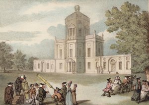 Una vista sur del Observatorio de Oxford (litografia en color) de Thomas (after) Rowlandson