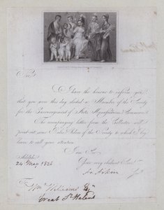 Carta de confirmación de elección a miembro de la Sociedad para el Fomento de las Artes, Manufacturas y Comercio de Thomas (after) Stothard