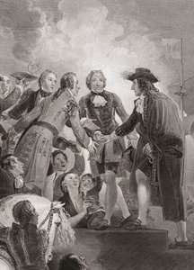 Guillermo, Príncipe de Orange (más tarde Rey Guillermo III) desembarca en Brixham. (imprimir) de Thomas (after) Stothard