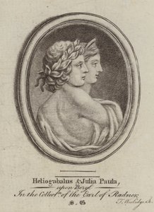 Heliogábalo, Emperador Romano, y Emperatriz Julia Paula de Thomas (after) Worlidge