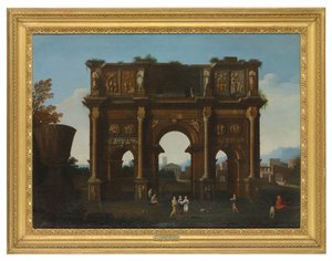 Capricho arquitectónico con el Arco de Constantino (óleo sobre lienzo) de Thomas (circle of) Blanchet