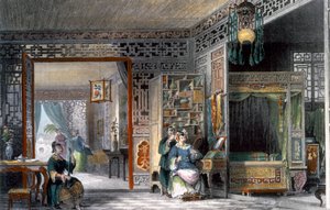 Boudoir y dormitorio de una dama de rango, China, 1843