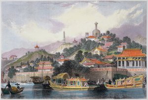 Jardín del Palacio Imperial, Pekín, China, 1843 de Thomas Allom