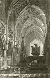 Interior de la Catedral de Exeter de Thomas Allom
