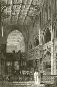 Interior de la Iglesia Colegiata, Manchester de Thomas Allom