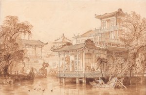La casa de un comerciante chino cerca de Cantón de Thomas Allom