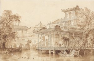 La casa de un comerciante chino cerca de Cantón de Thomas Allom