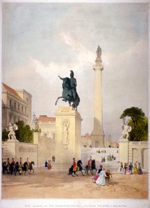 El Mall y Waterloo Place, Westminster, Londres, c. 1845 de Thomas Allom