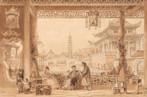 La terraza de la casa de un mandarín en Pekín de Thomas Allom