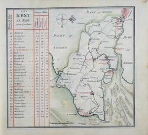 Kent, lámina 39r, de A Compleat Sett of Mapps of England and Wales in General..., 1724