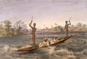 Zanjueelah, el barquero de los rápidos, pub. 1865 de Thomas Baines