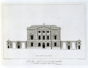 El Ayuntamiento, Bath, grabado por T. Bonnor