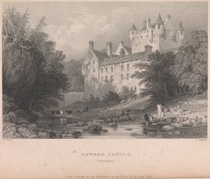 Cawdor Castle, Narnshire (publicado por G. Virtue); página 59 (Volumen Uno) de Thomas Barber