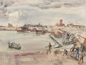 Muelles ex entrepôts del puerto de Calais Bassin Ouest de Thomas Barclay Hennell