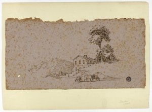 Casa de Campo en las Montañas con Vacas en Primer Plano de Thomas Barker
