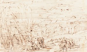 Figuras en un paisaje de Thomas Barker