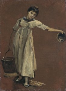 Niña con cubo (óleo sobre lienzo) de Thomas Barker of Bath
