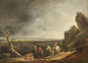 La tormenta (óleo sobre lienzo) de Thomas Barker of Bath