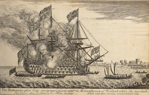 Brittannia", c.1730 (aguafuerte) de Thomas Baston