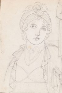 Un retrato de hombros y cabeza de Emma Hamilton de Thomas Baxter