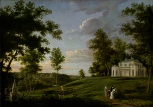 Vista sureste de Sedgeley Park, la residencia de campo de James Cowles Fisher, Esq., ca. 1819 de Thomas Birch