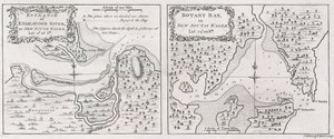 Entrada en las cartas del capitán James Cook del río Endeavour y la bahía Botany en Nueva Gales del Sur de Thomas Bowen