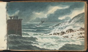 Álbum de estudios de paisajes y figuras: Tormenta en el mar de Thomas Bradshaw