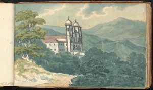 Álbum de estudios de paisajes y figuras: Villa en las montañas