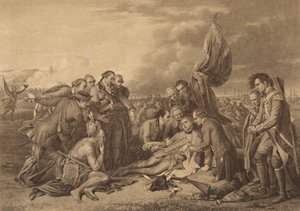La muerte del general Wolfe en las alturas de Abraham, Quebec, 13 de septiembre de 1759, 1886 de Thomas Brown