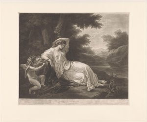 Cupido ata a Aglaia dormida a un árbol de Thomas Burke