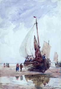 Un barco pesquero varado