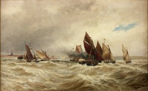 Remolcando barcos fuera de Calais de Thomas Bush Hardy