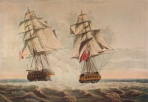 Captura del Presidente, c. 1815 de Thomas Buttersworth