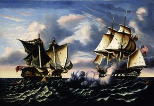 Captura de la fragata H.B.M. Macedonian por la fragata estadounidense United States, 25 de octubre de 1812 de Thomas Chambers