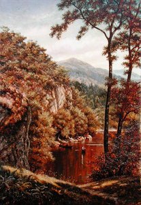 Día de verano en un lago de montaña de Thomas Charles Farrer