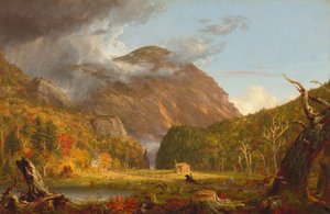 Vista del Paso de Montaña Llamado la Grieta de las Montañas Blancas, Crawford Notch, 1839 de Thomas Cole