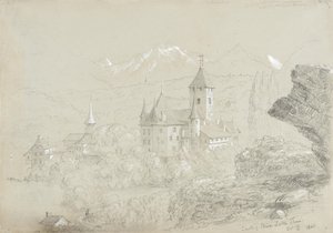 Castillo de Spiez, lago de Thun de Thomas Cole