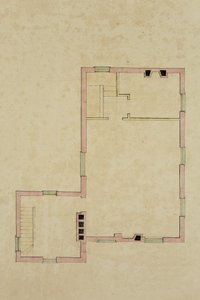Plano del segundo piso de la villa propuesta en Catskill de Thomas Cole