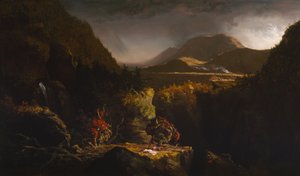 Paisaje con figuras: Una escena de "El último mohicano" de Thomas Cole